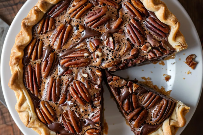 Chocolate Bourbon Pecan Pie: The Rich and Stickey Dessert